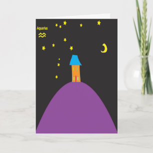 Carte d'anniversaire de signe d'étoile de Verseau