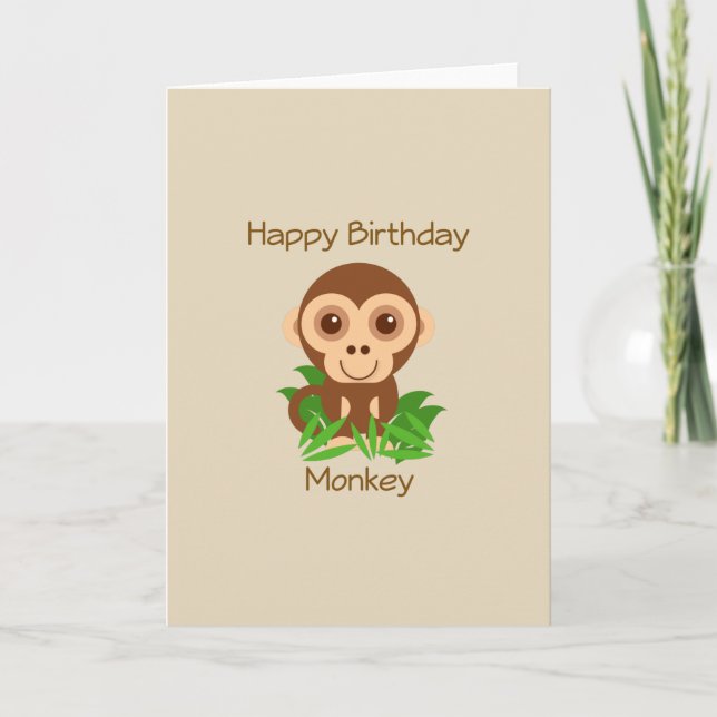 Carte d'anniversaire de singe (Devant)