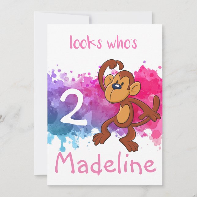 Carte d'anniversaire de singe personnalisée (Devant)