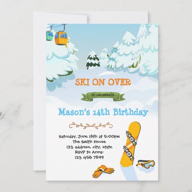 Carte d'anniversaire de snowboard (Devant)