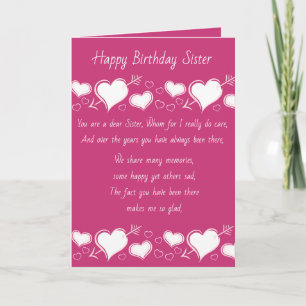Carte d'anniversaire de soeur