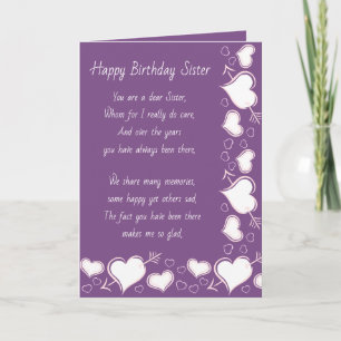 Carte d'anniversaire de soeur