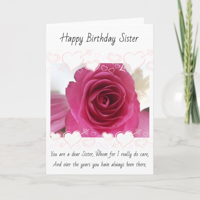Carte d'anniversaire de soeur (Devant)