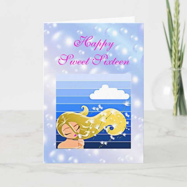 Carte d'anniversaire de sweet sixteen (Devant)