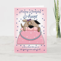 Carte d'anniversaire de tante - animal familier