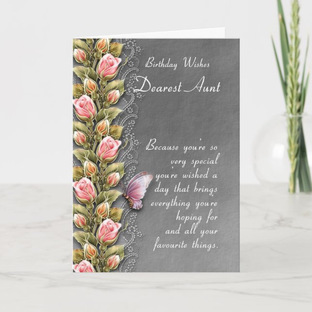 carte d'anniversaire de tante - carte d'anniversai (Devant)