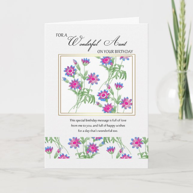 carte d'anniversaire de tante - carte d'anniversai (Devant)