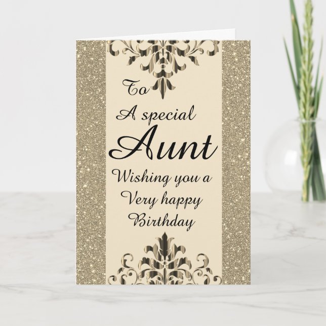 Carte d'anniversaire de tante spéciale élégant (Devant)