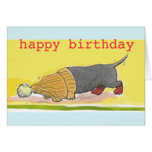 Carte d'anniversaire de teckel