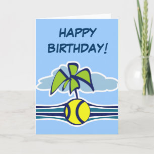 Carte d'anniversaire de tennis