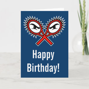Carte d'anniversaire de tennis avec design cool