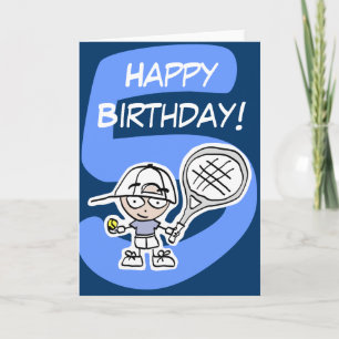Carte d'anniversaire de tennis pour le garçon