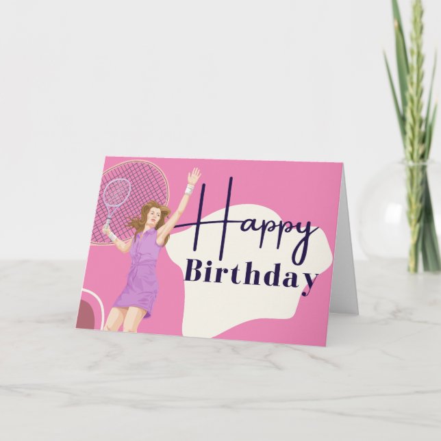 Carte d'anniversaire de tennis pour le joueur de t (Devant)