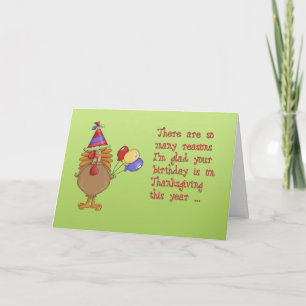 Carte d'anniversaire de thanksgiving