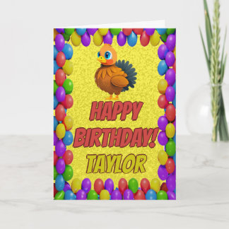 Carte d'anniversaire de Thanksgiving personnalisée