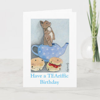 Carte d'anniversaire de thé d'après-midi
