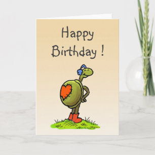 carte d'anniversaire de tortue
