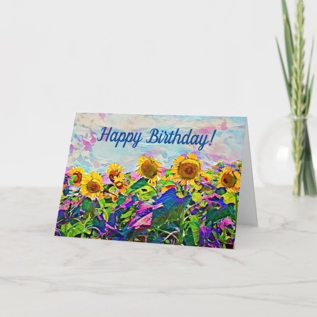 Carte d'anniversaire de tournesol (Devant)