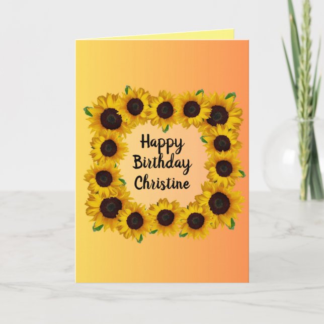 Carte d'anniversaire de tournesol (Devant)