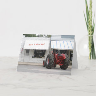 Carte d'anniversaire de tracteur