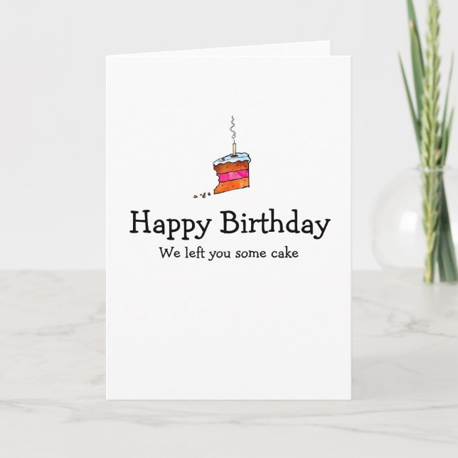 Carte d'anniversaire de tranche de gâteau (Devant)