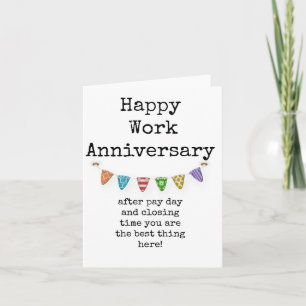 Carte d'anniversaire de travail amusant pour collè