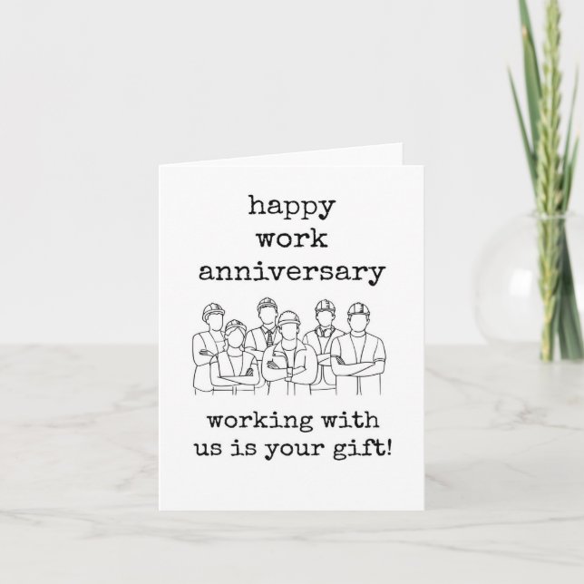 Carte d'anniversaire de travail, Travailler avec n (Devant)