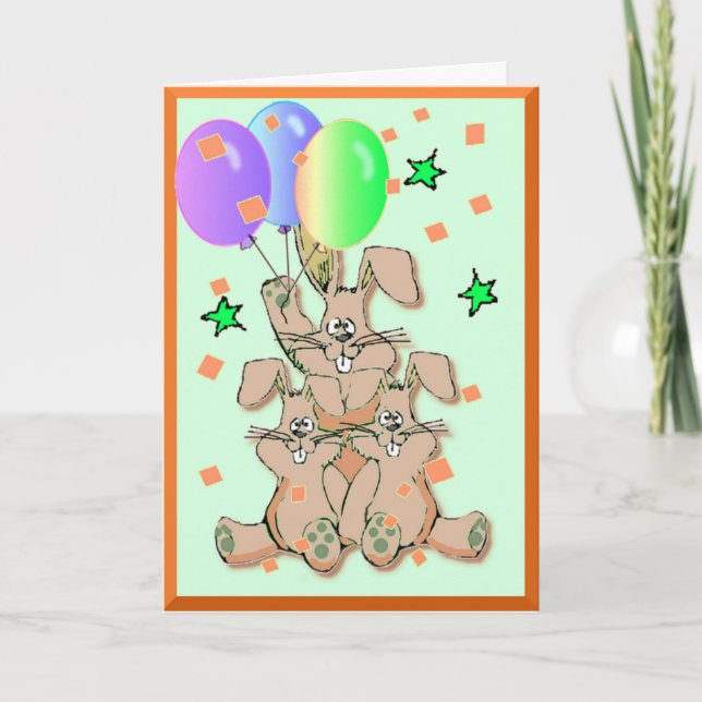Carte d'anniversaire de trois ans (Devant)