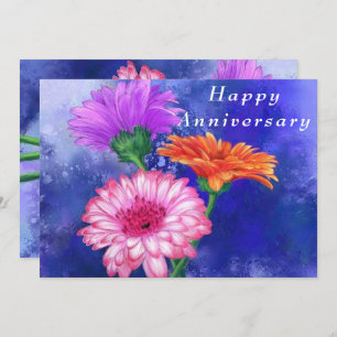 Carte d'anniversaire de trois Gerberas couleur