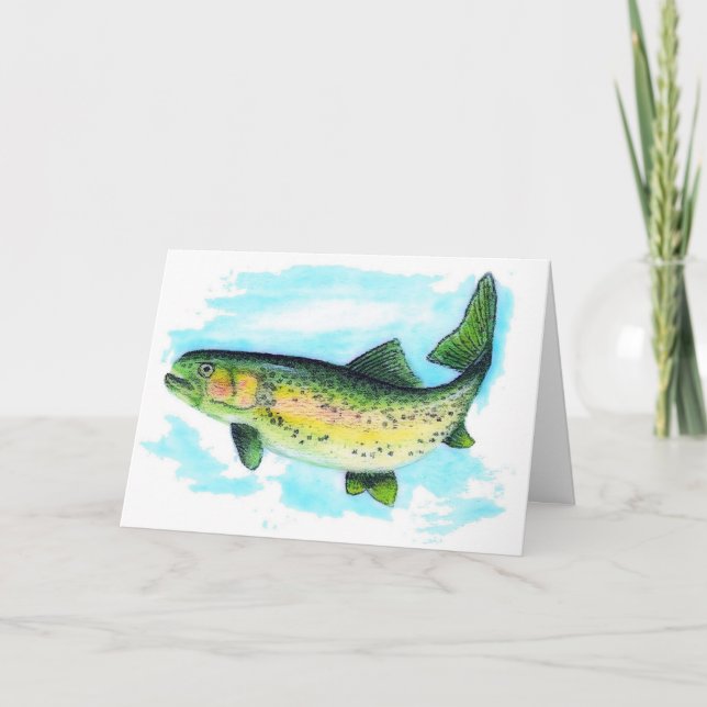Carte d'anniversaire de truite (Devant)