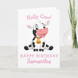 carte d'anniversaire de vache