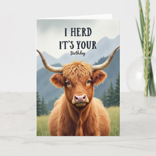 Carte d'anniversaire de vache des Highlands