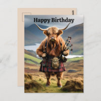 Carte d'anniversaire de vache des Highlands amusan
