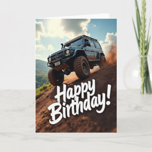 Carte d'anniversaire de véhicule tout-terrain