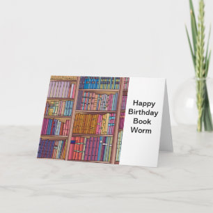 Carte d'anniversaire de ver de livre