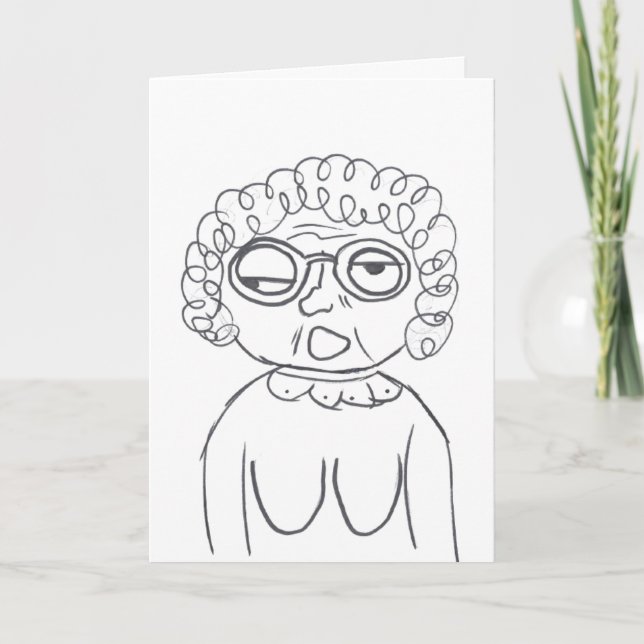 Carte d'anniversaire de vieille Madame de Stinkeye (Devant)