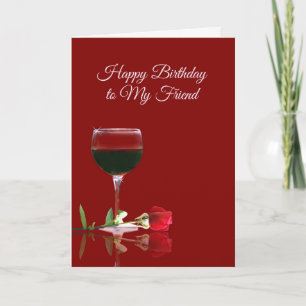 Carte d'anniversaire de vin pour l'ami