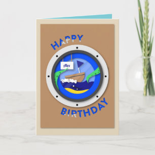 Carte d'anniversaire de voile personnalisée
