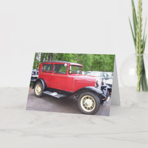 CARTE D'ANNIVERSAIRE DE VOITURE ANTIQUE
