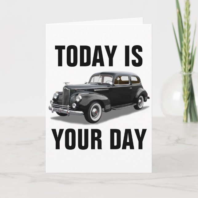 CARTE D'ANNIVERSAIRE DE VOITURE CLASSIQUE PACKARD (Devant)