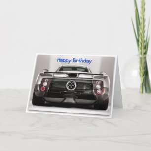 Carte d'anniversaire de voiture de sport cool
