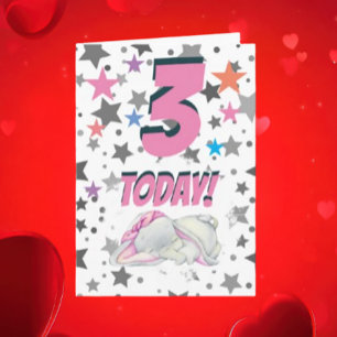 Carte d'anniversaire d'éléphant rose