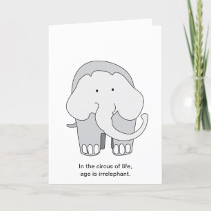 Carte d'anniversaire d'éléphant sans objet