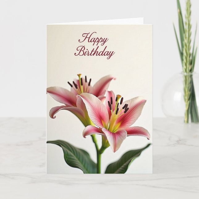 Carte d'anniversaire Delicate Bloom (Devant)