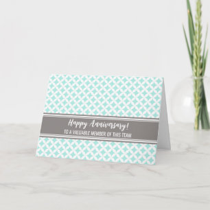 Carte d'anniversaire d'employé Blue Grey Circles