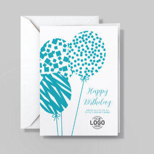 Carte d'anniversaire d'entreprise Ballons Logo Sar