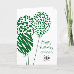 Carte d'anniversaire d'entreprise Ballons Logo Ver