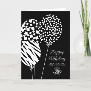 Carte d'anniversaire d'entreprise Logo Ballons Noi