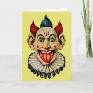 Carte d'anniversaire déplaisante de Clown Vintage
