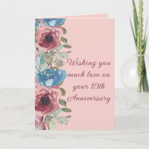 Carte d'anniversaire des 10 ans d'amour d'un coupl